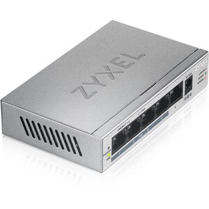 ZYXEL GS1005HP 5 Ports Ethernet Switch - 2 Layer Supported - Twisted Pair - Wall Mountable, Desktop