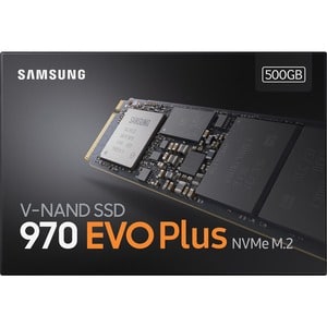 Samsung 970 EVO Plus 500 GB Solid State Drive - M.2 2280 Internal - PCI Express NVMe (PCI Express NVMe 3.0 x4) - 300 TB TB