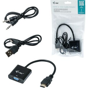 i-tec 15 cm HDMI/VGA Video Cable for Monitor, Video Device, Computer - First End: 1 x HDMI Digital Audio/Video - Male - Se