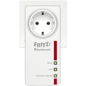 Adaptador de red línea eléctrica - FRITZ! 1220E - 1 - 2 x Red (RJ-45) - 1200 Mbit/s Línea eléctrica - HomePlug AV2 - Gigab