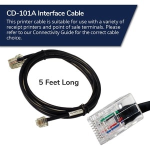 apg 1.52 m RJ-12/RJ-45 Network Cable for Cash Drawer, Printer - 1 - First End: 1 x 8-pin RJ-45 Network - Male - Second End