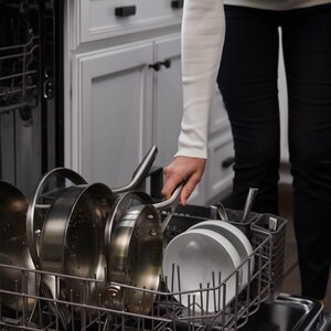 Calphalon Premier Space Saving Stainless Steel 10-Piece Cookware Set - - Tempered Glass Cover, Aluminum Core, Metal, Stain