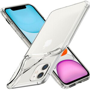 Spigen Liquid Crystal Case for Apple iPhone 11 Smartphone - Crystal Clear - Shock Absorbing - Thermoplastic Polyurethane (