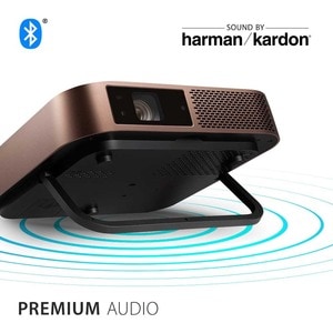 ViewSonic M2 1080p Portable Projector with 1200 LED Lumens, H/V Keystone, Auto Focus, Harman Kardon Bluetooth Speakers, HD