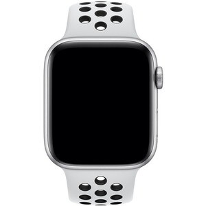 Apple 44mm Pure Platinum/Black Nike Sport Band - S/M & M/L - Fluoroelastomer