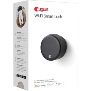 August Wi-Fi Smart Lock - Wireless LAN - Bluetooth - Black - Matte Black