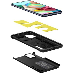 Spigen Tough Armor Case for Samsung Galaxy A71 Smartphone - Black - Drop Resistant, Shock Resistant - Polycarbonate, Therm