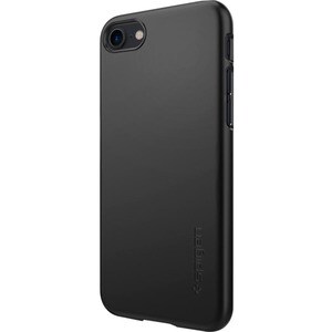 Spigen Thin Fit Case for Apple iPhone 7, iPhone 8, iPhone SE 2 Smartphone - Black - Smooth - Shock Resistant - Polycarbonate