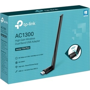 TP-Link Archer T3U Plus IEEE 802.11ac - Wi-Fi Adapter for Desktop Computer/Notebook - USB 3.0 - 1.27 Gbit/s - 2.40 GHz ISM