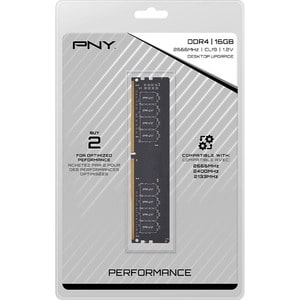 PNY Performance RAM Module for Desktop PC - 16 GB - DDR4-2666/PC4-21300 DDR4 SDRAM - 2666 MHz - CL19 - 1.20 V - 288-pin - 