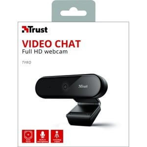 Webcam Trust Tyro - 30 fps - Nero, Argento - USB 2.0 - 1920 x 1080 Video - Auto focus - Microfono - Computer portatile, Co
