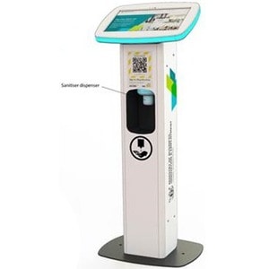 iView Pedestal Tracer Kiosk - with Manual Sanitizer Kit - Windows 10