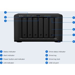 Synology DiskStation DS1621XS+ 6 x Total Bays SAN/NAS Storage System - Intel Xeon D-1527 Quad-core (4 Core) 2.20 GHz - 8 G