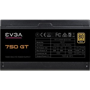 EVGA SuperNOVA 750 GT Power Supply - Internal - 120 V AC, 230 V AC Input - 3.3 V DC @ 20 A, 5 V DC @ 20 A, 12 V DC @ 62.6 