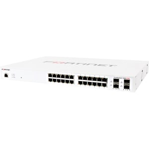 Fortinet FortiSwitch 124E-PoE 24 Ports Manageable Ethernet Switch - 2 Layer Supported - Modular - 4 SFP Slots - Twisted Pa