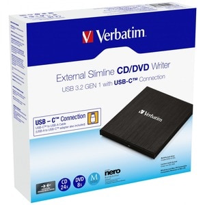 Verbatim DVD-Writer - External - DVD±R/±RW Support - 24x CD Read/24x CD Write/24x CD Rewrite - 8x DVD Read/8x DVD Write/8x