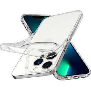 Spigen Liquid Crystal Glitter Case for Apple iPhone 13 Pro Smartphone - Crystal Quartz - Glitter - Shock Absorbing - Therm