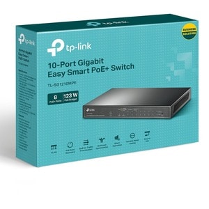 TP-Link 10-Port Gigabit Easy Smart Switch with 8-Port PoE+ - 10 Ports - Manageable - Gigabit Ethernet - 10/100/1000Base-T,