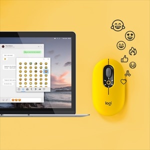 Logitech Wireless Mouse with Customizable Emoji - Optical - Wireless - Bluetooth - Blast - USB - 4000 dpi - Scroll Wheel -