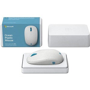 Mouse Microsoft Ocean Plastic - Bluetooth - LED azul - 4 Botón(es) - Blanco - Inalámbrico - 2.40GHz - 1000 dpi - Rueda de 