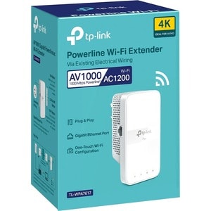 TP-Link TL-WPA7617 - AV1000 Powerline Ethernet Adapter with AC1200 Dual Band Wi-Fi - Gigabit Port - Passthrough - OneMesh 