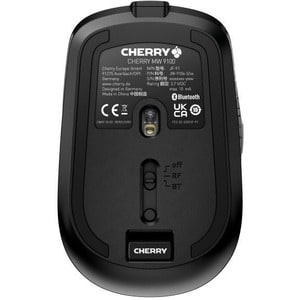 CHERRY MW 9100 Rechargeable Wireless Mouse - Wireless - Bluetooth/Radio Frequency - 2.40 GHz - Yes - Black - USB - 2400 dp