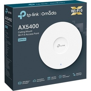 TP-Link EAP670 - Omada WiFi 6 AX5400 Wireless 2.5G Ceiling Mount Access Point - Limited Lifetime Warranty - Support Mesh, 