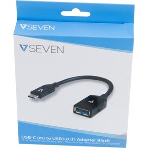 V7 V7U3C-BLK-1E. Comprimento do cabo: 0,1 m, Conetor 1: USB C, Conetor 2: USB A, Versão USB: USB 3.2 Gen 1 (3.1 Gen 1), Gé