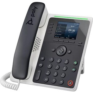 Poly Edge E220 IP Phone - Corded - Corded - Bluetooth, NFC - Desktop, Wall Mountable - VoIP - 2 x Network (RJ-45) - PoE Ports