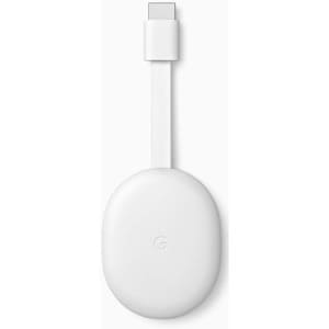 Google Chromecast Network Audio/Video Player - Wireless LAN - AC Power Cable Included - Snow - Google Assistant - HDR10, H