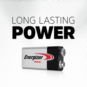 Energizer MAX Alkaline 9 Volt Batteries, 1 Pack - For Multipurpose - 9V - 9 V DC - 595 mAh - Alkaline - 1 Pack