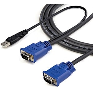 StarTech.com Cavo KVM USB ultra-sottile 2 in 1 4,5 m - Estremità 1: 1 x Tipo A Maschio USB - Estremità 2: 1 x HD-15 Maschi