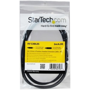 StarTech.com Cavo di prolunga 2 m per auricolari TRRS a 4 posizioni da 3,5 mm - M/F - Estremità 1: 1 x Mini-phone Maschio 