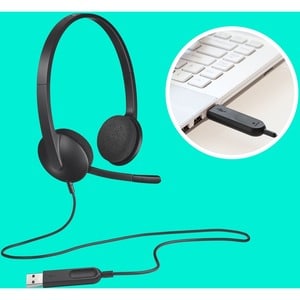 Logitech USB Headset H340 - Stereo - USB - Wired - 20 Hz - 20 kHz - Over-the-head - Binaural - Semi-open - 6 ft Cable - Black