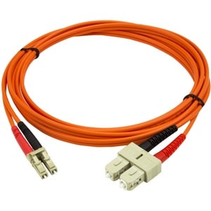 StarTech.com 2m Fiber Optic Cable - Multimode Duplex 50/125 - LSZH - LC/SC - OM2 - LC to SC Fiber Patch Cable - First End: