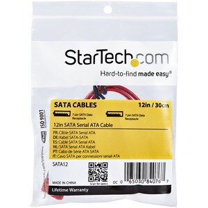 StarTech.com 12in SATA Serial ATA Cable - First End: 1 x 7-pin SATA 3.0 - Male - Second End: 1 x 7-pin SATA 3.0 - Male - 6