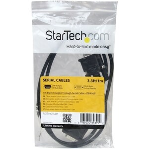 StarTech.com 1m Black Straight Through DB9 RS232 Serial Cable - DB9 RS232 Serial Extension Cable - Male to Female Cable - 