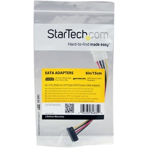 StarTech.com 15cm (6 in.) 4 Pin Molex to Left Angle SATA Power Cable Adapter - LP4 Molex to SATA Power Adapter - For SATA 