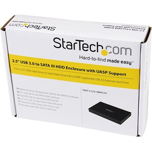 StarTech.com 2.5" Hard Drive Enclosure - Supports UASP - SATA 6Gbps - USB 3.0 External Hard Drive Enclosure - SSD/HDD Encl
