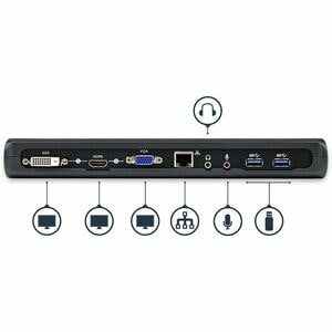 StarTech.com Docking station Universale USB 3.0 per laptop VGA DVI HDMI - Dual-Monitor con Ethernet audio - Porta RJ45 - 3