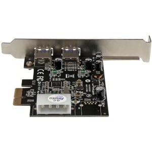 StarTech.com USB Adapter - PCI Express x1 - Plug-in Card - Black - TAA Compliant - 2 Total USB Port(s) - 2 USB 3.0 Port(s)