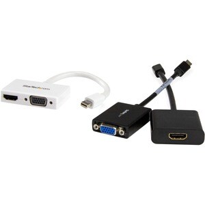 StarTech.com Travel A/V Adapter - 2-in-1 Mini DisplayPort to HDMI or VGA Converter - White - First End: 1 x 20-pin Mini Di
