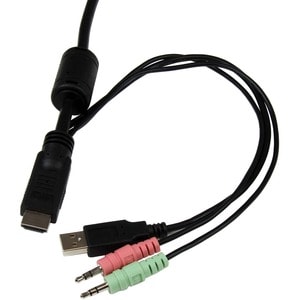 2 Port USB HDMI Cable KVM Switch with Audio and Remote Switch - USB Powered KVM with HDMI - Dual Port HDMI KVM Switch (SV2