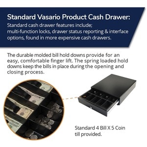APG Standard- Duty 13.8" Point of Sale Cash Drawer | Vasario Series VP320-BL1416 | MultiPRO 320 Interface | Plastic Till w