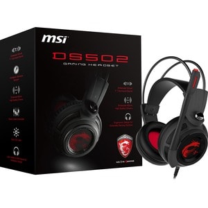 MSI DS502 Gaming Headset - Stereo - USB - Wired - 32 Ohm - 20 Hz - 20 kHz - Over-the-head - Binaural - Circumaural - 6.56 