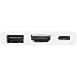 StarTech.com Adattatore Multifunzione USB-C a HDMI 4k con Power Delivery e porta USB-A - Bianco - Adattatore da viaggio US