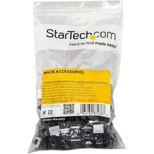 StarTech.com Server Rack Screws and Clip Nuts - 50 pack - 10-32 Screws - Rack Mount Screws - Network Rack Screws - Rack Mo