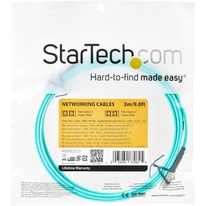 StarTech.com Aqua OM4 Duplex Multimode Fiber - 2,7m (9 ft.) - 100 Gb - 50/125 - OM4 Fiber - LC to LC Fiber Patch Cable - F