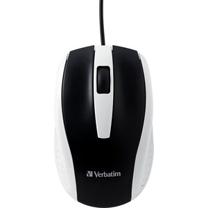 Verbatim Corded Notebook Optical Mouse - White - Optical - Cable - White - 1 Pack - USB Type A - Scroll Wheel