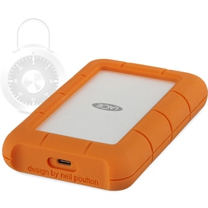 LaCie Rugged SECURE STFR2000403 2 TB Portable Hard Drive - External - USB 3.1 Type C - 2 Year Warranty - Retail